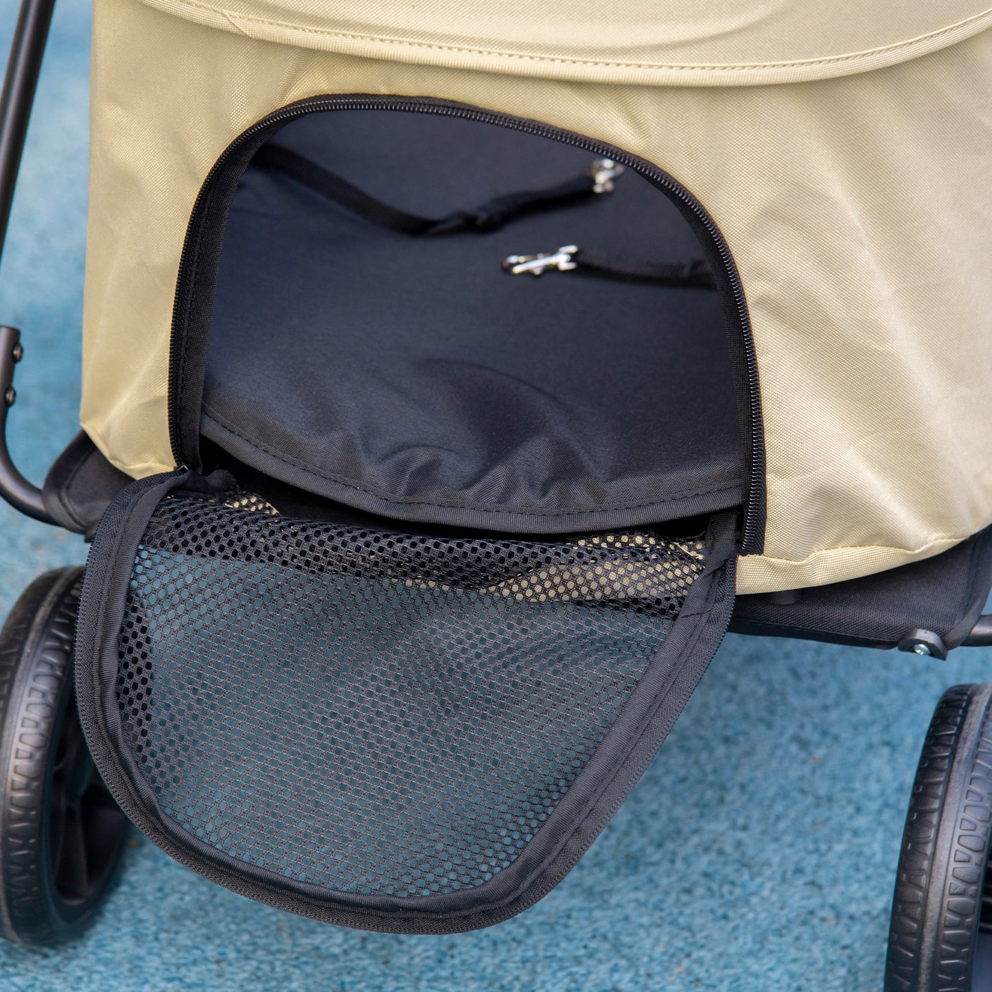 Dierenwagen Kleine Hond – Wandelwagen Huisdier – Opvouwbare Buggy – Huisdierenwagen Kat – Wandelkar Dieren – Veiligheidsharnas en Ventilatieraam – Stevig Stalen Frame 10 kg Maximaal