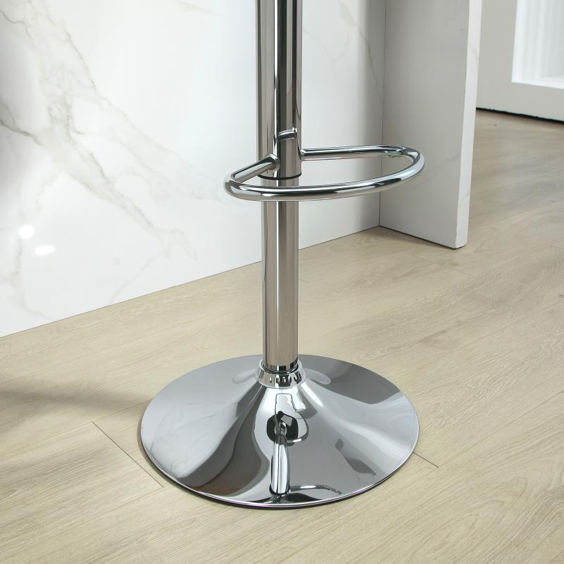 Barstoel – Barkruk – Barstoel Kruk – Barstoelen – Barkrukken Set van 2 – Verstelbare Zithoogte – Draaibare Rugleuning 360° – Stalen Frame – Zitting van Synthetisch Leer – Zwart