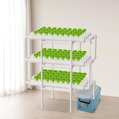 Hydroponicsysteem – Hydrocultuur Kweekset – Kweekbak Zonder Grond – Plantenkweekset – Moestuin Systeem – 108 Plantplaatsen – Voedingsfilm Technologie