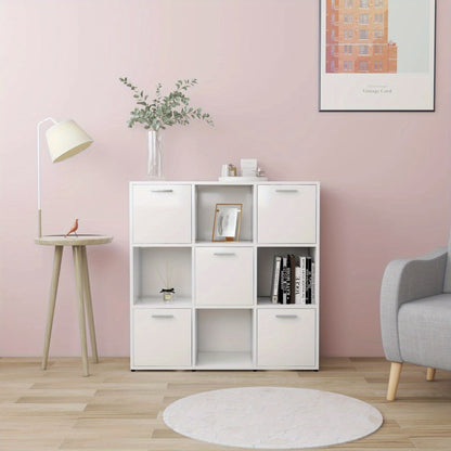 Boekenkast – Boekenrek – Opbergkast – Wandkast – Kubus Kast – Modern Wit Design – 90x90x30 cm – Met Open Vakken en Lades