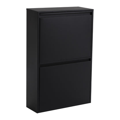 4x15L Kitchen Trash Can | Black, Sorting Trash Bin, Rubbish Storage Cabinet, Carbon Steel, Rectangle Shape, NaMaSyo Brand