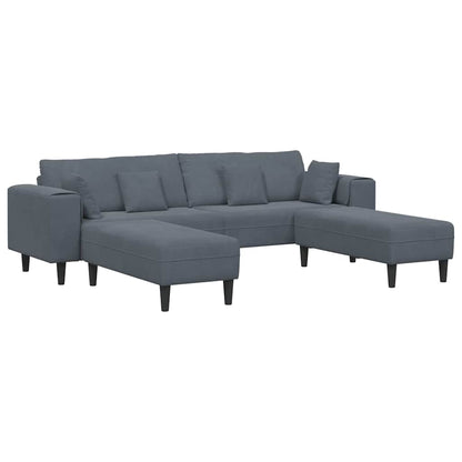 Bankstel – Bank – Hoekbank – Slaapbank – Zetel – Velvet Bekleding – Inclusief Ottoman – Stevig Houten Frame