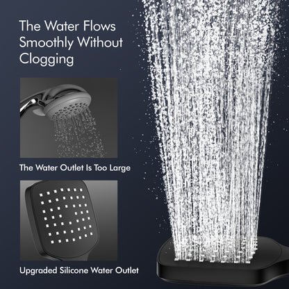Douche Systeem – Douche Set – Thermostaatkraan – Regendouche – Handdouche – Zwart Design – 38°C Veiligheidsslot – Verstelbare Hoogte