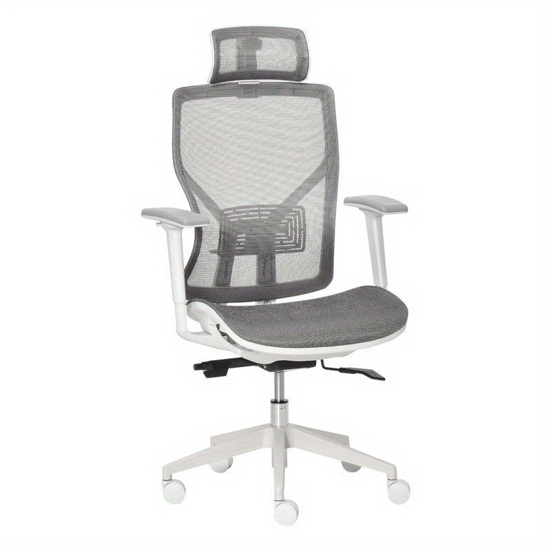 Ergonomische Bureaustoel – Kantoostoel – Werkstoel – Gamestoel – Computestoel – Verstelbare Lendesteun en Hoofdsteun – Ademend Mesh Met Metaal Frame