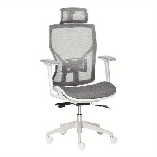 Ergonomische Bureaustoel – Kantoostoel – Werkstoel – Gamestoel – Computestoel – Verstelbare Lendesteun en Hoofdsteun – Ademend Mesh Met Metaal Frame