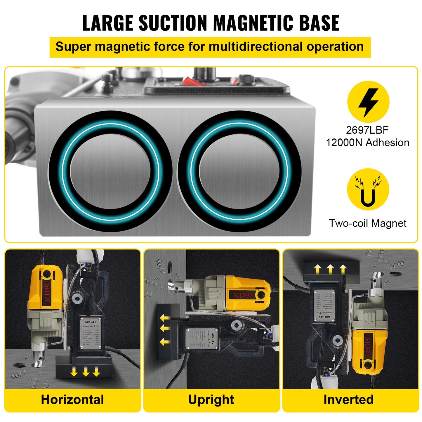 Magnetische Boormachine – Magneetboor – Kernboormachine – Elektrische Boor – Staalboor – 1100W Motor – 12.000 N Magnetische Kracht