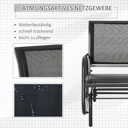 Tuinschommelbank – Tuinbank – Schommelstoel – Tuinmeubel – Loungestoel – Metalen Frame – Ademend Mesh – 2 Personen – Draagvermogen 200 kg