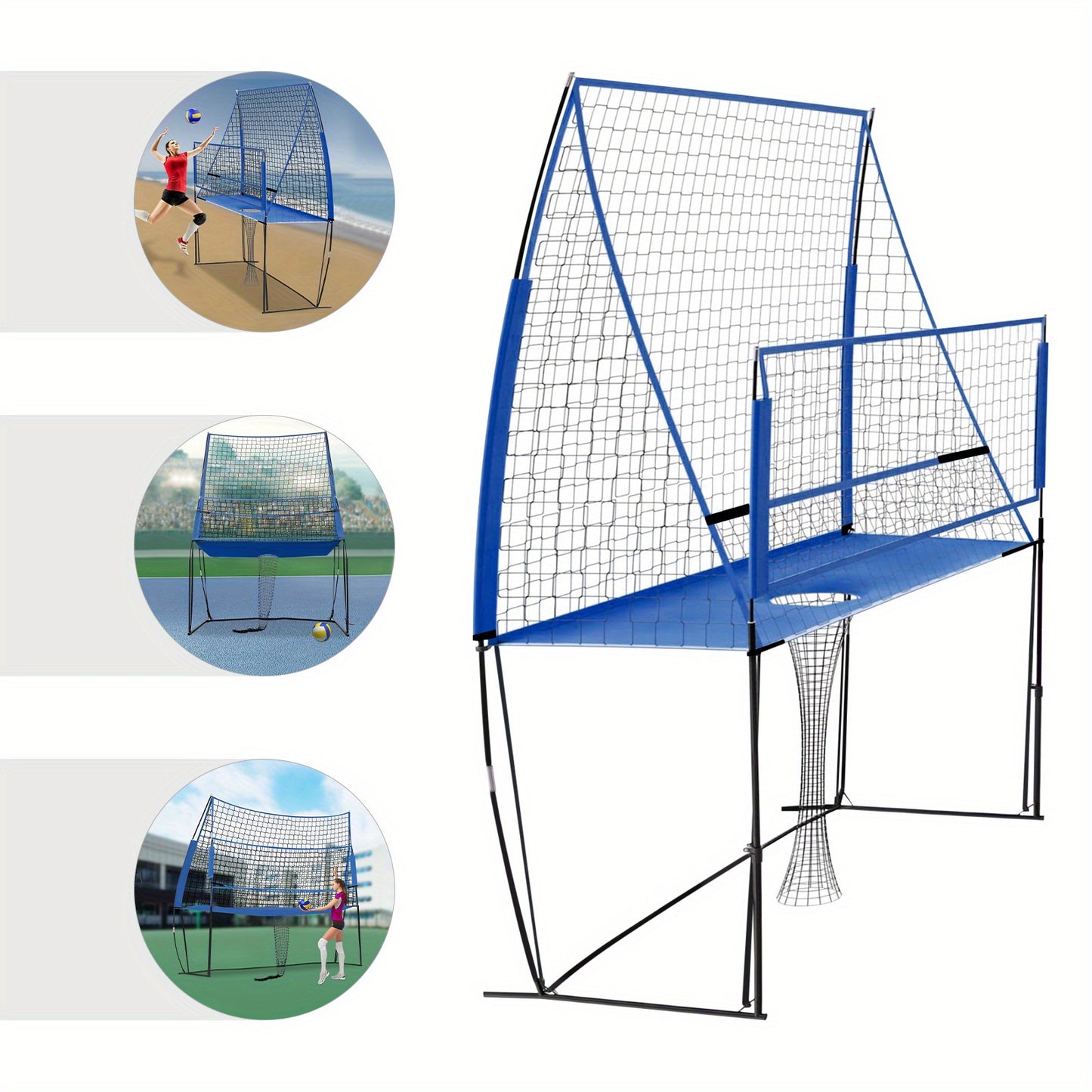 Volleybalnet – Trainingsnet – Sportnet – Oefennet – Verstelbaar Net – Blauw – Verstelbare Hoogte 1,98-2,40 m – Lichtgewicht Nylon