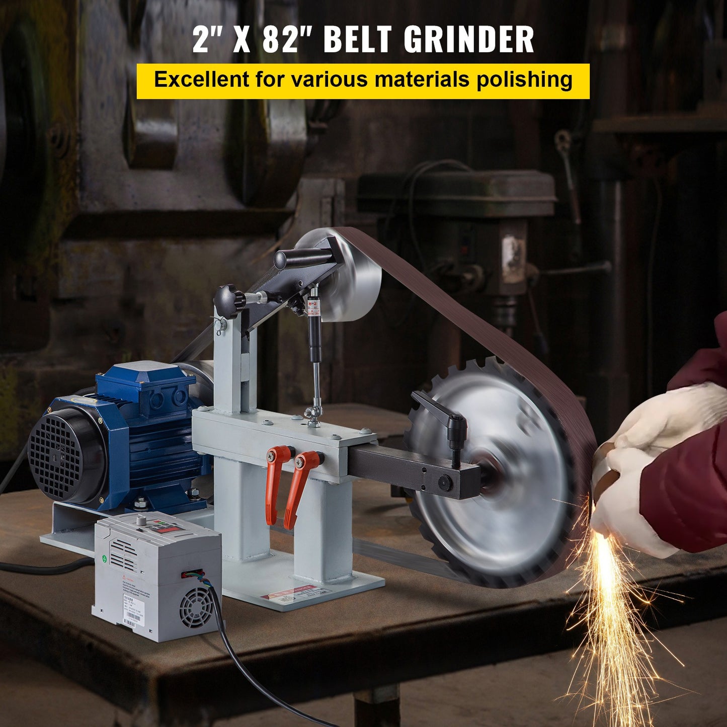 Bandschuurmachine – Bandschuurapparaat – Schuurmachine – Schuurbandmachine – Tafelbandschuurmachine – 1500W Vermogen – Instelbare Snelheid 0-2800 RPM