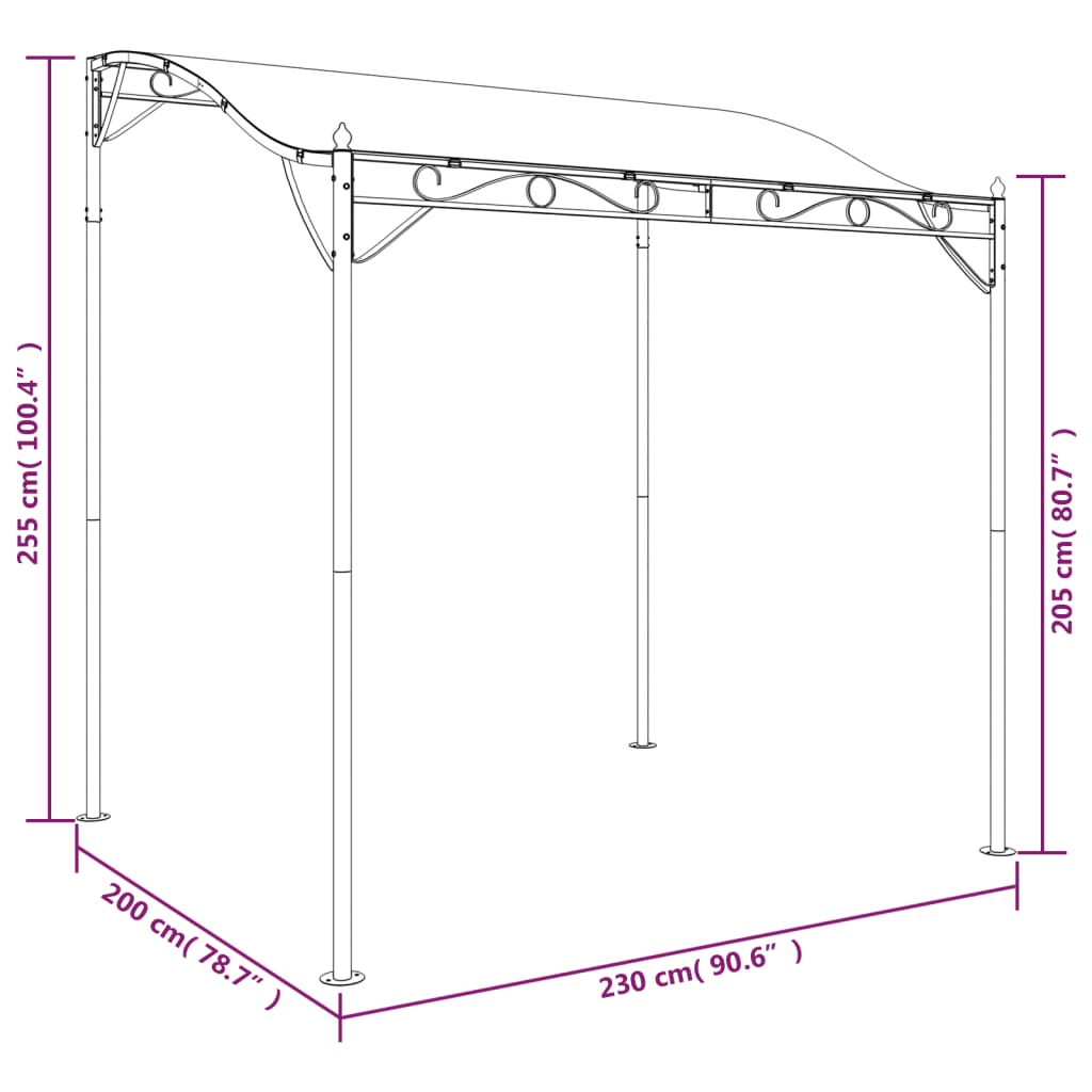 Parasolpaviljoen – Tuinpaviljoen – Partytent – Schaduwoverkapping – Zonnescherm – Waterafstotend Polyester Doek – Stevig Stalen Frame – Antraciet