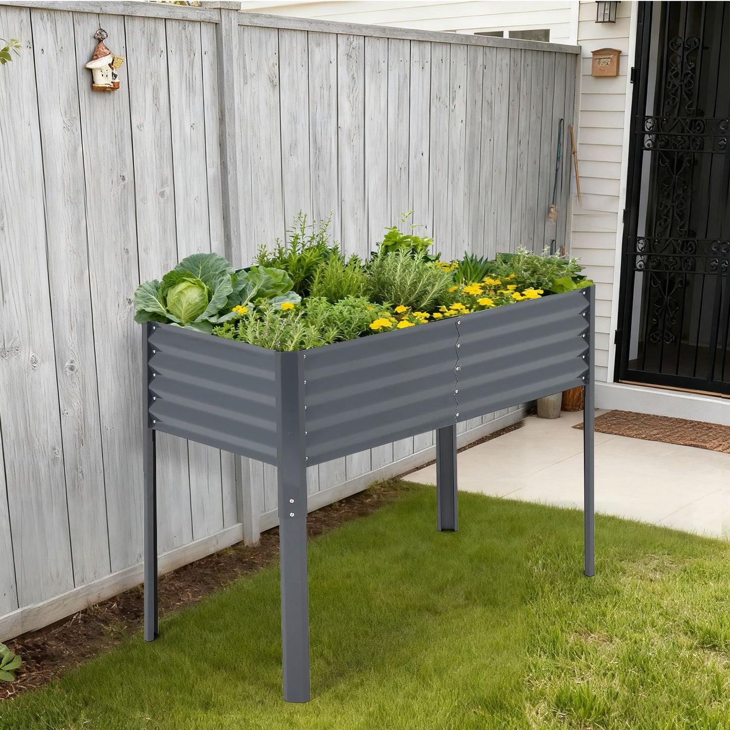 Verhoogde Tuinbak – Moestuinbak – Bloembak – Kruidenbak – Plantbak – Gegalvaniseerd Metaal – Vrijstaand – 120x60x90 cm – Roestbestendig – Eenvoudige Montage