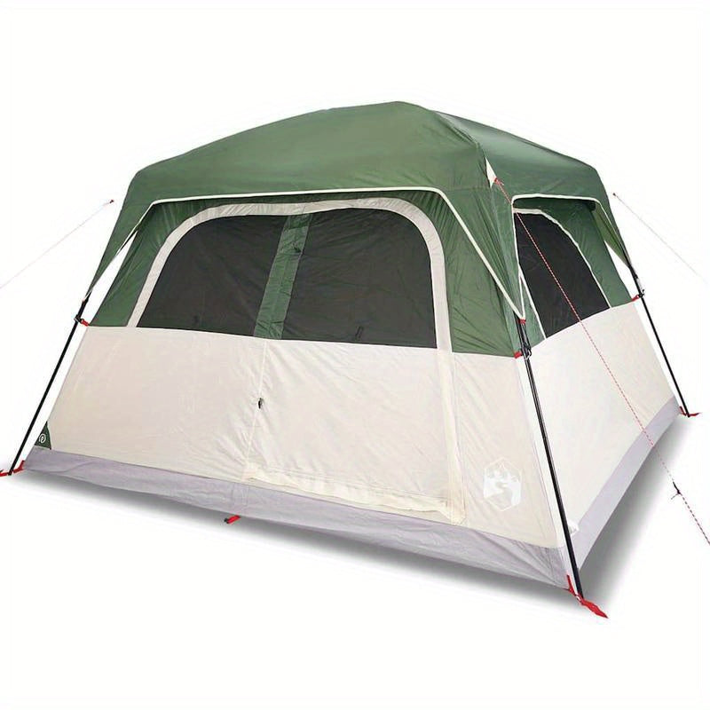 6-Persoons Familietent – Kampeertent – Tent Voor Buiten – Gezinstent – Ovale Tent – Groen – Duurzaam Polyester – Lichtgewicht Glasvezel Frame