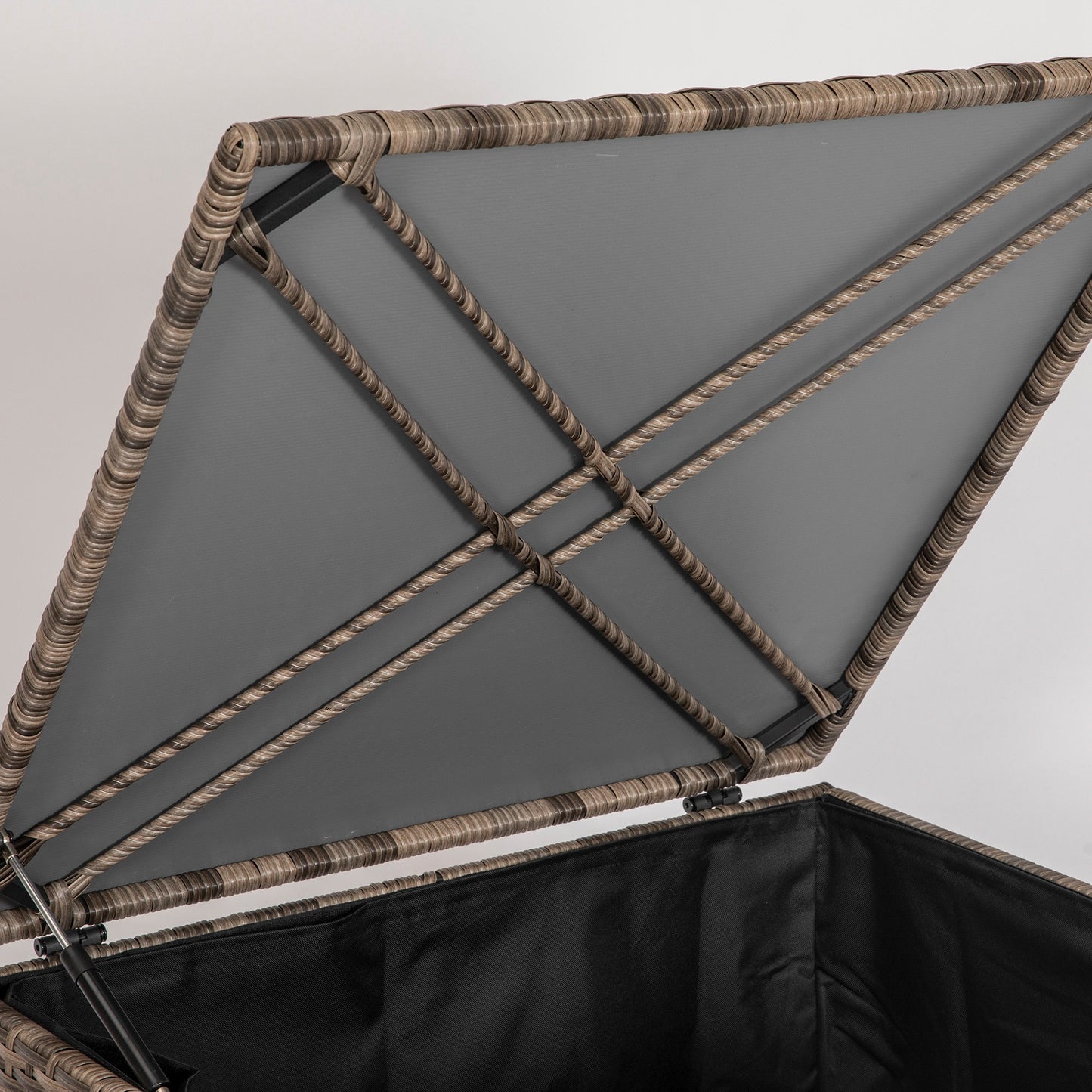 Opbergbox Wicker – Opbergkist – Opbergton – Opbergbak – Opbergmand – Variant Sand – Stevig Metalen Frame – Beschermende Stoffen Voering
