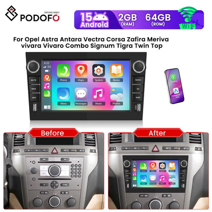 Android 15 Autoradio – Car Stereo – Inbouwradio – Multimedia Systeem – Auto Entertainment – 7-inch HD Touchscreen – Draadloze CarPlay & GPS Navigatie