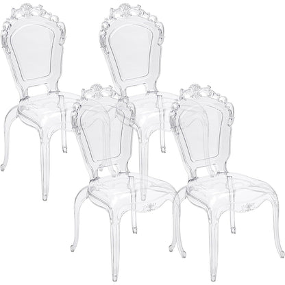 Transparante Stoelen – Doorzichtige Eetkamerstoelen – Polycarbonaat Stoelen – Design Krukken – Comfortabele Zitplaatsen – Ergonomische Rugleuning – Stevige L-vormige Poten