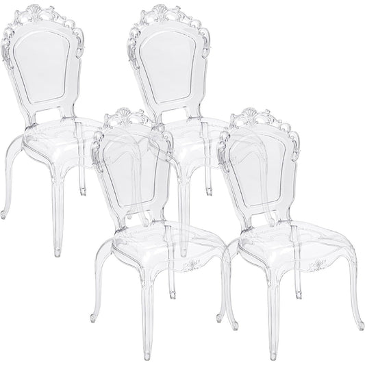 Transparante Stoelen – Doorzichtige Eetkamerstoelen – Polycarbonaat Stoelen – Design Krukken – Comfortabele Zitplaatsen – Ergonomische Rugleuning – Stevige L-vormige Poten