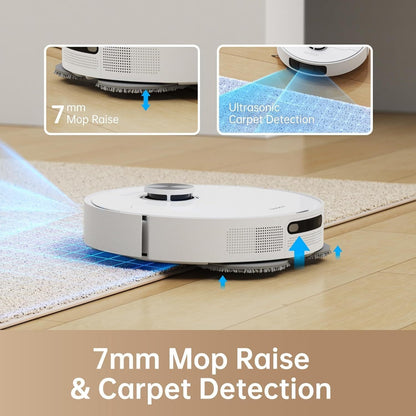Robotstofzuiger – Robotstofzuiger Met Dweilfunctie – Robotstofzuiger Met Moppen – Automatische Stofzuiger – Slimme Cleaner – 4000 Pa Zuigkracht – Ultrasone Tapijtherkenning