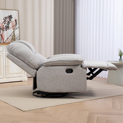 Relaxfauteuil – Relaxstoel – Leesstoel – Loungechair – Comfortstoel – Lichtgrijs – Manuele Verstelbare Rugleuning 145° – Linnenlook Stof Met Voetensteun