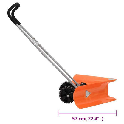 Sneeuwschep – Sneeuwruimer – Sneeuwschuiver – Tuinschep – Sneeuwblazer – Verstelbare Steel Tot 120 cm – Duurzaam Oranje Staal
