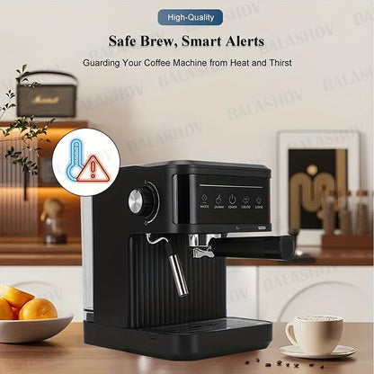 Espressomachine – Koffiemachine – Espressozetapparaat – Cappuccinomachine – Latte Maker – Semi-automatisch – 20 Bar Pomp – Ingebouwde Melkopschuimer Met Stoompijpje – Wit – Metaal Mat