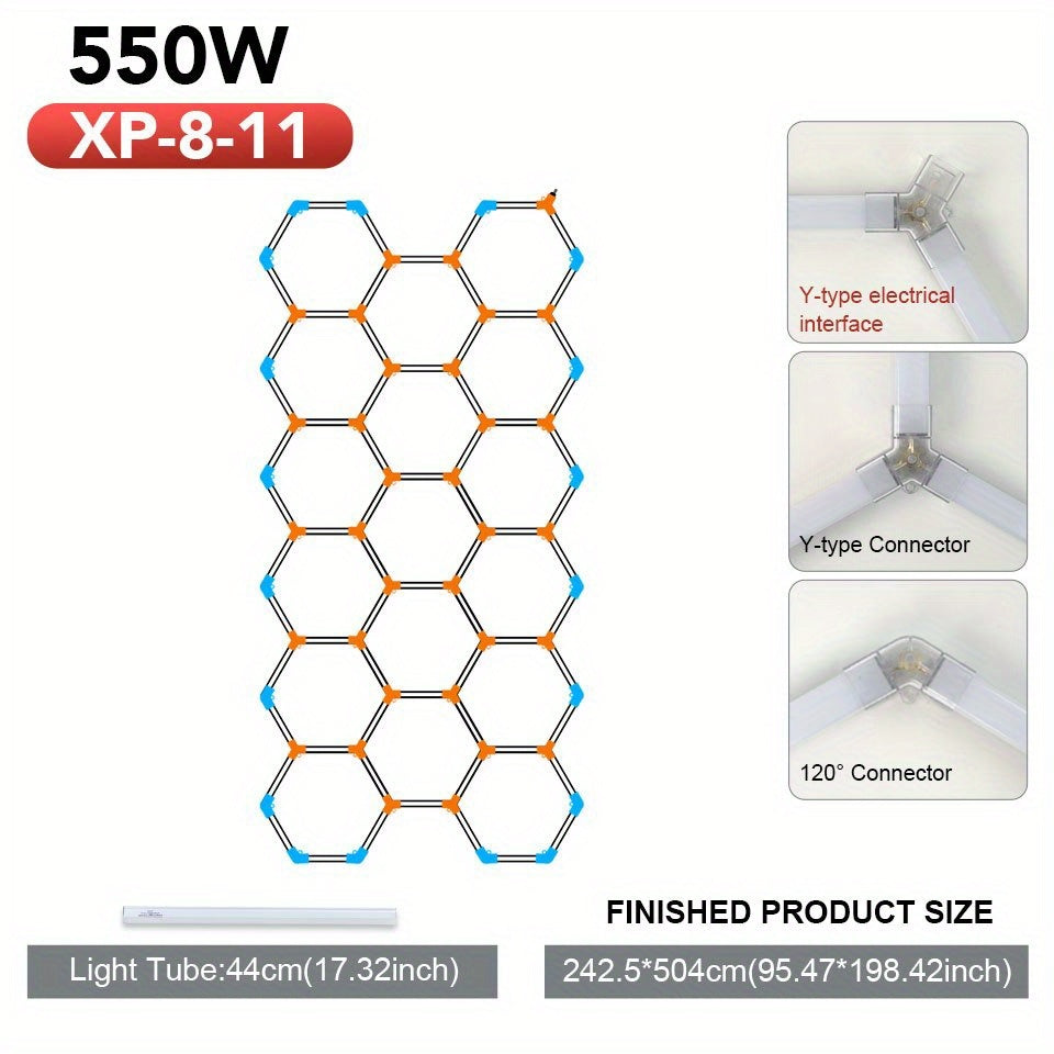 LED Hexagon Lamp – LED Lichtbuis – Garageverlichting – Werkplaatslamp – Industrieel Plafondlamp – Superhelder 6500K – Energiezuinig 85-265V