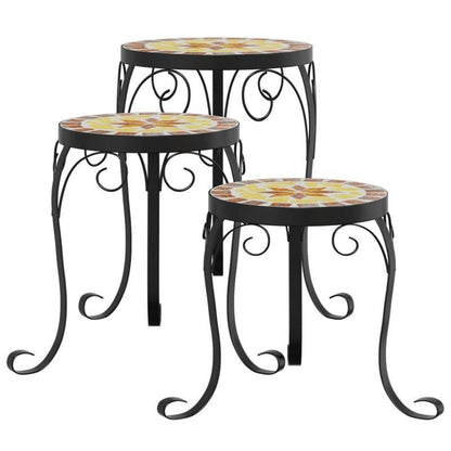Plantenstandaards – Plantenhouder – Bloemenstandaard – Plantenrek – Terracotta Wit – Gepoedercoat Metaal – Drie Formaten