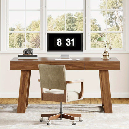 Retro Bureau – Werkplek Bureau – Computerbureau – Thuiswerkplek – Studiebureau – 139,7 cm Breed – Ingebouwde Lade