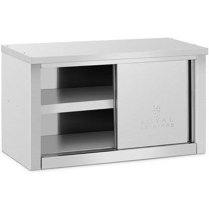 Keukenkastje – Wandkastje – Opbergkast – Buffetkast – Spaanplaatkast – Roestvrij Staal – Schuifdeuren – 120 Kg Draagkracht – 90x40x50 cm