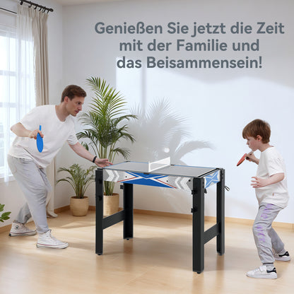 5-in-1 Speltafel – Spel tafel – Speeltafel – Spelbord – Multifunctionele Tafel – Blauw Zwart – Duurzaam MDF en Kunststof – Inclusief Accessoires