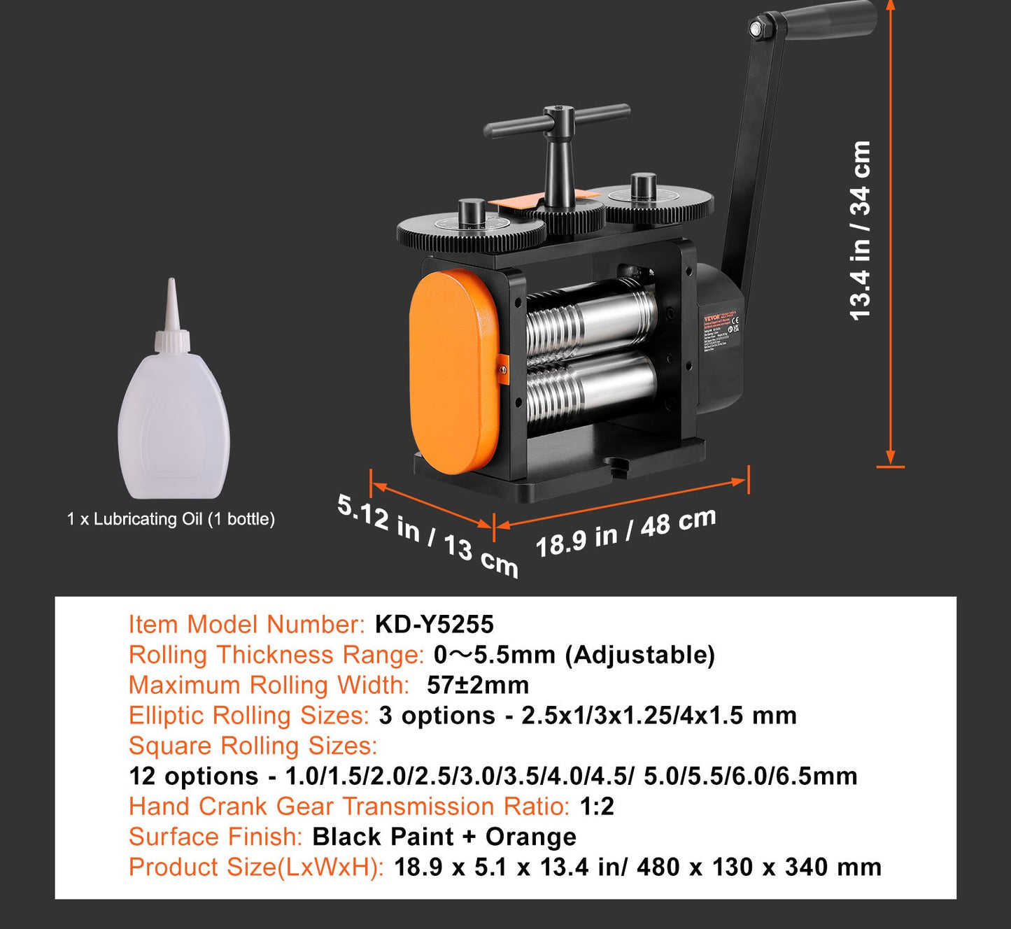 Rollingsmachine – Metaalwalsmachine – Rollers – Juwelenmachine – Metaalbewerking – 3-in-1 Multifunctioneel – Instelbare Dikte 0-5,5 mm – Hoogwaardig 45# Staal