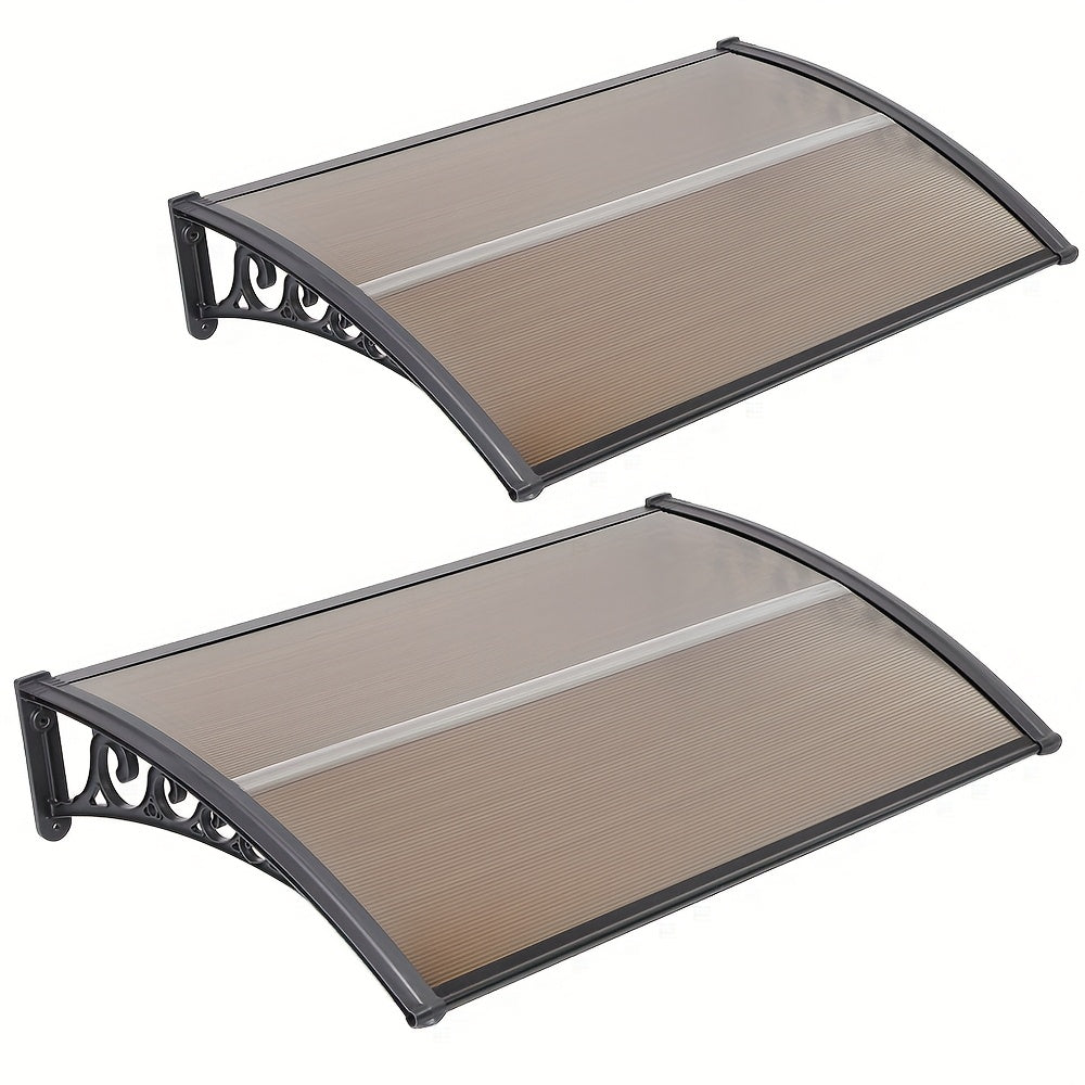 Zonnescherm – Zonwering – Uv-scherm – Privacyscherm – Inklapbaar – 2 Stuks – 120x80 cm – Polycarbonaat Panelen – Zwart Pp Frame – Eenvoudige Montage – Duurzaam & Uv-beschermend