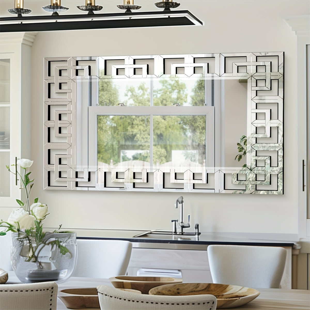 Wandspiegel – Passpiegel – Halspiegel – Badkamerspiegel – Decoratieve Spiegel – 120x70 cm – Bevestiging Horizontaal en Verticaal – Hoogwaardig 5mm Zilverglas
