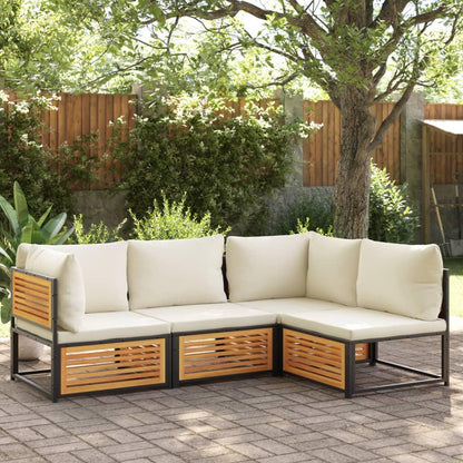 Tuinstoel – Tuinstoel – Balkonstoel – Loungestoel – Stoel Zonder Armleuningen – Massief Acaciahout – Inclusief Comfortabele Kussens
