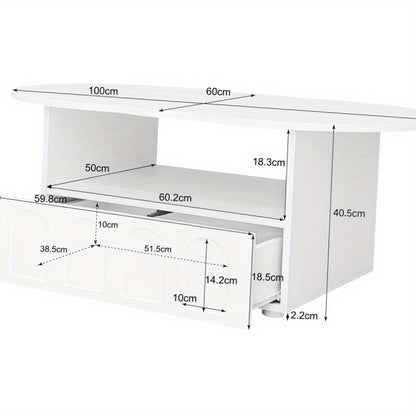 Salontafel – Tafel – Vintage Tafel – Woonkamertafel – Koffietafel – Wit Vintage Design – Stevige Metalen Constructie