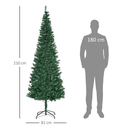 Kunstkerstboom – Nepboom – Kerstboom – Kunstboom – Dennenboom – 2,1 Meter Hoog – Groen PVC Met 631 Takken