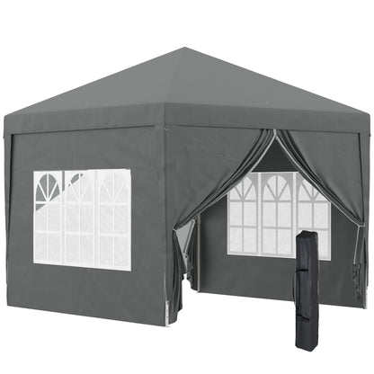 Partytent – Vouwtent – Paviljoen – Outdoor Tent – Evenemententent – 3 x 3 Meter – 4 Afneembare Wanden – Inclusief Grijze Transporttas