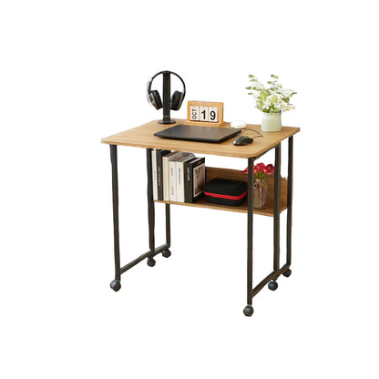 Bureau – Computertafel – Werkplek – Schrijftafel – Mobiel Inklapbaar – Wieltjes En Vaste Poten – Compact 80 cm – Duurzaam Spaanplaat