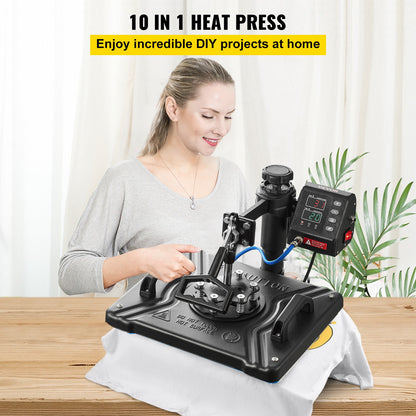 Transferpers – Hittepers – Heat Press Machine – Warmte Pers – Drukpers – 30x38 cm Oppervlak – 1000W Dual-Tube Verwarming met 360° Swing Away Design
