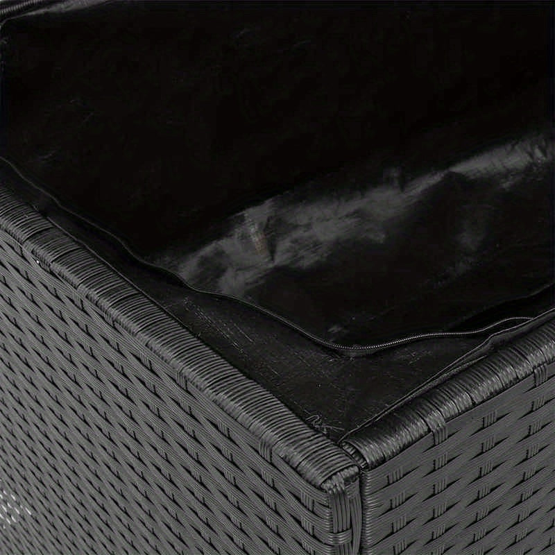 Tuinkist – Opbergkist – Tuinbox – Buitenopberger – Balkonbox – Zwart – 110x55x63 cm – Duurzaam Poly Rattan & Acaciahout
