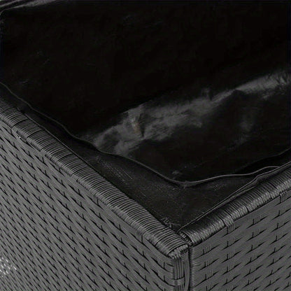 Tuinkist – Opbergkist – Tuinbox – Buitenopberger – Balkonbox – Zwart – 110x55x63 cm – Duurzaam Poly Rattan & Acaciahout