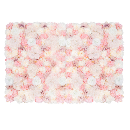Nep bloemen muurdecoratie – Kunstbloemen wanddecoratie – Bloemenwand panelen – Decoratieve rozen – Kunstbloemen wandpanelen – Set van 12 panelen – Hoogwaardige kunststof en stof – Geschikt voor binnen en buitengebruik