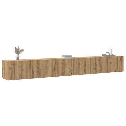 Tv-meubel – TV Kast – Televisiemeubel – TV Meubelset – Wandmeubel – 3-delige set – Artisan Eiken – Wandmontage & Ruimtebesparend Design