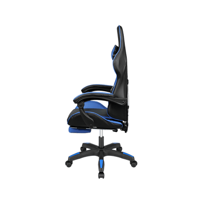 Gamingstoel – Gamestoel – Gaming Chair – Game Stoel – Bureaustoel – Verstelbare Rugleuning 145° – Eco-Leren Bekleding - Zwart/Blauw