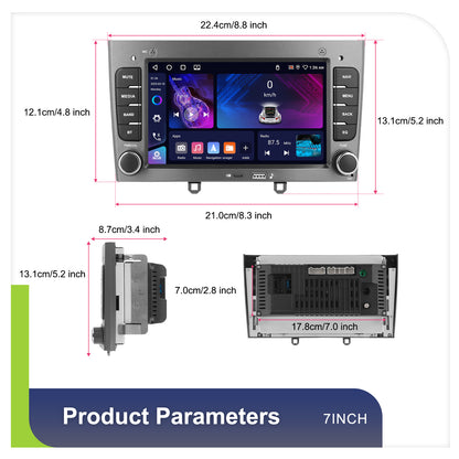 Android Autoradio – Multimedia Speler – Navigatiesysteem – Touchscreen Radio – 7 Inch Display – Draadloos CarPlay & Android Auto – Inclusief AHD Achteruitrijcamera & Microfoon