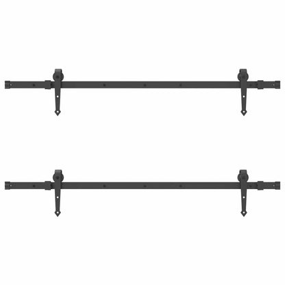 Schuifdeursysteem – Schuifdeurbeslag – Loftdeur Rails – Deurbeslag Set – Glijdende Deur Kit – Zwart Staal – Eenvoudige Montage Zonder Lassen