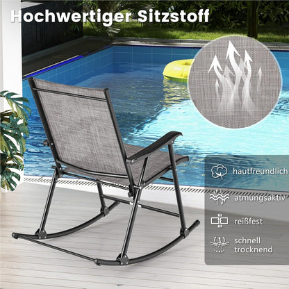 Schommelstoel – Schommelstoel Buiten – Tuinstoel Schommel – Relaxstoel Tuin – Inklapbare Schommelstoel – Met Ademend Zitmateriaal – Met Stevig Metaalframe tot 150 kg