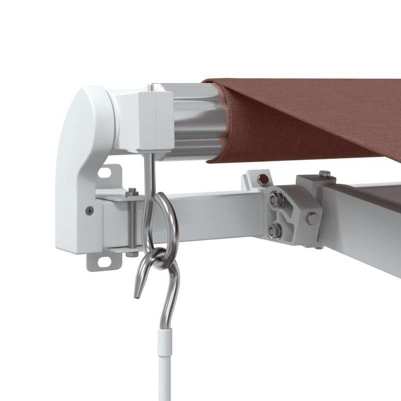 Handmatig Zonnescherm – Uitschuifbare Luifel – Schaduwdoek – Terrasscherm – Zonwering – Marrone Bruin – 400x300 cm – Weerbestendig Metalen Frame