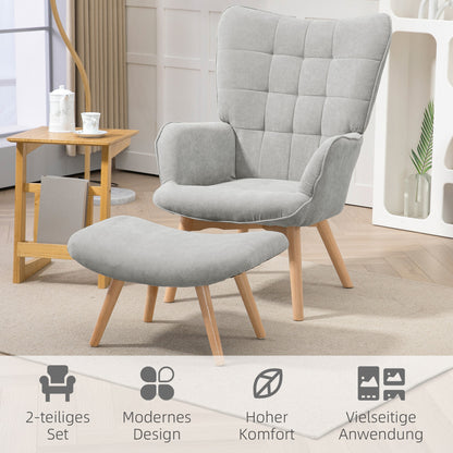 Fauteuil – Armstoel – Leesstoel – Loungefauteuil – Zithoekstoel – Hoog Rugleuning – Houten Poten