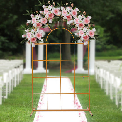 Assemblable Wedding Arch Pergola with Heavy-Duty Galvanized - Wide Wedding Garden Arbor, Lightweight Stable T-Base for Outdoor/, Easy Assembly for Weddings, Parties, Proms, Christenings (Backdrop) - 2-Size