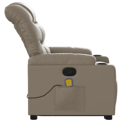 Sta-op Stoel Elektrisch – Relaxfauteuil – Verstelbare Fauteuil – Elektrische Verstelling – Sta Op Fauteuil – Trilmassage – Kunstleer Cappuccino